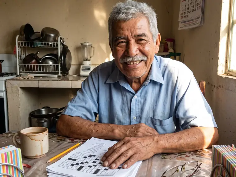 Osvaldo, 68 años, con sus ejercicios NeuroActiva impresos